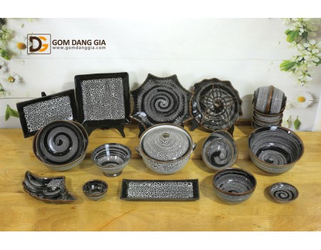 Bộ đồ ăn men hỏa biến dạng lưới S10 Bộ đồ ăn men hỏa biến dạng lưới S10