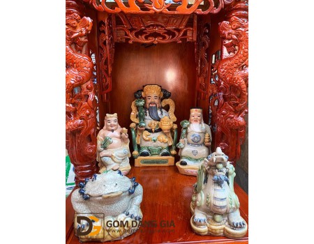 Bộ thần tài, ông địa gốm sứ Bát Tràng S1 Bộ thần tài, ông địa gốm sứ Bát Tràng S1