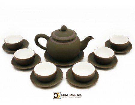 Bộ tử sa dáng chuông men rêu xanh chỉ Bộ tử sa dáng chuông men rêu xanh chỉ