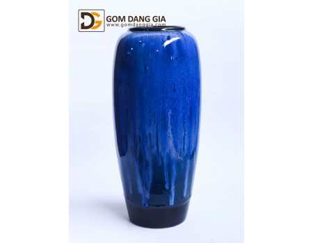 Bình hoa Bát Tràng men hỏa biến xanh, dáng vò cao S11 Bình hoa Bát Tràng men hỏa biến xanh, dáng vò cao S11