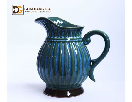 Bình hoa Bát Tràng men hỏa biến xanh có tay cầm S16 Bình hoa Bát Tràng men hỏa biến xanh có tay cầm S16
