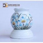 Đèn xông tinh dầu dáng quả lựu vẽ hoa S4