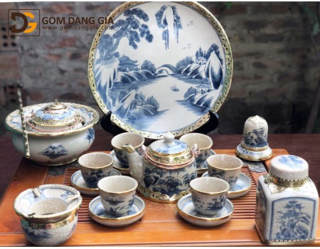 Bộ trà Bát Tràng men rạn giả cổ bọc đồng dáng vuốt, chọn bộ Bộ trà Bát Tràng men rạn giả cổ bọc đồng dáng vuốt, chọn bộ