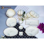 Set đồ ăn vẽ hoa đào xanh S7