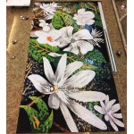 Tranh mosaic gốm sứ Bát Tràng họa tiết vẽ hoa S3.
